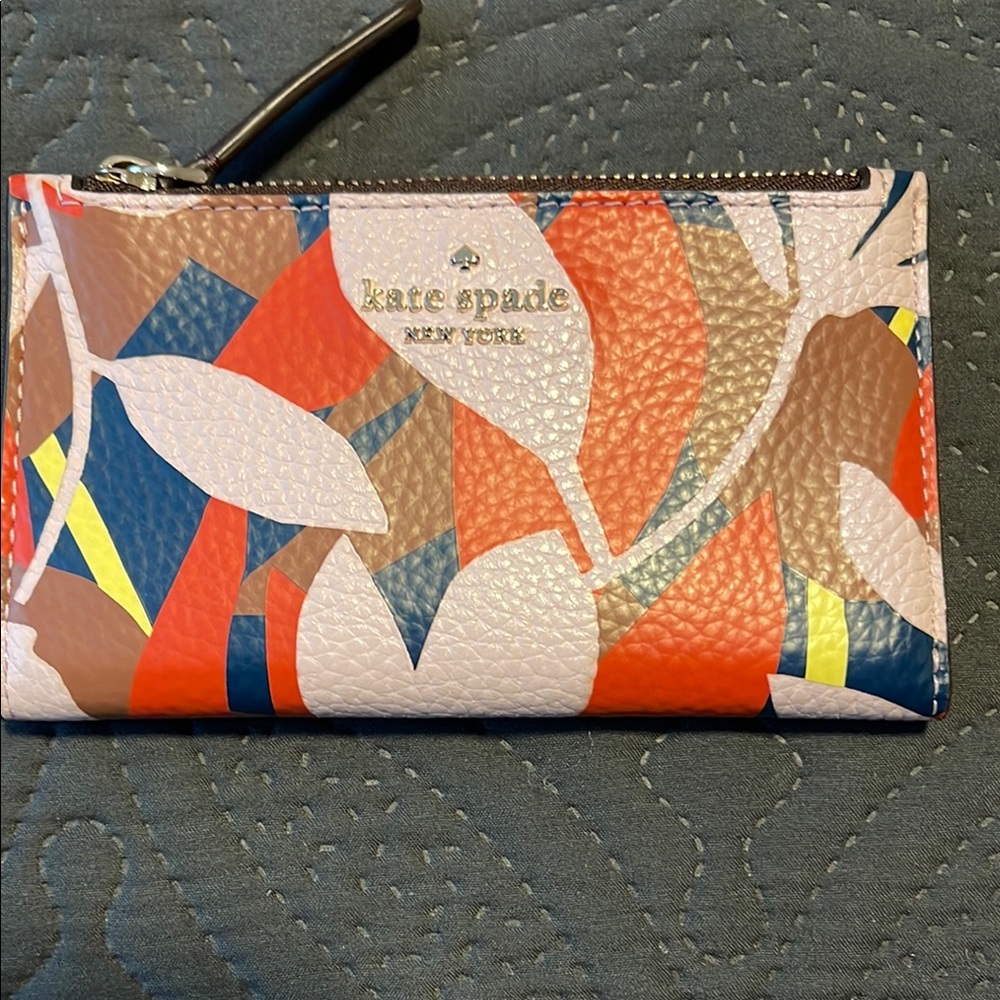 Kate Spade Pink and Red Wallet with Artistic Flair